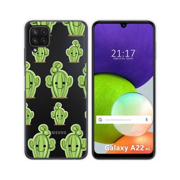 Funda Silicona Transparente Samsung Galaxy A22 4g / M22 Diseño Cactus