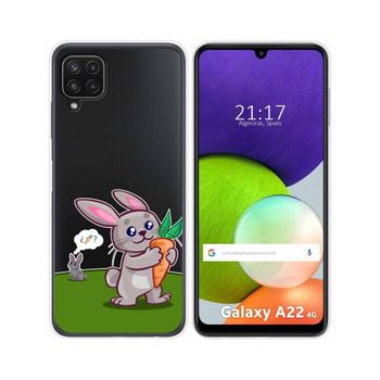 Funda Silicona Transparente Samsung Galaxy A22 4g / M22 Diseño Conejo