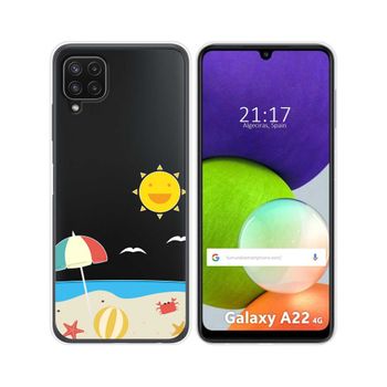 Funda Silicona Transparente Samsung Galaxy A22 4g / M22 Diseño Playa