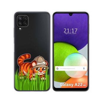 Funda Silicona Transparente Samsung Galaxy A22 4g / M22 Diseño Tigre