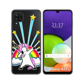 Funda Silicona Transparente Samsung Galaxy A22 4g / M22 Diseño Unicornio