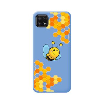 Funda Silicona Líquida Azul Samsung Galaxy A22 5g Diseño Abeja