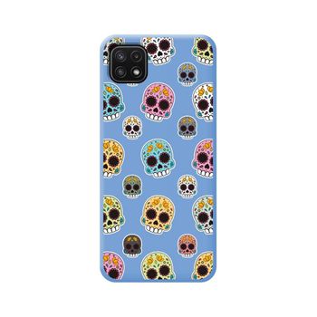 Funda Silicona Líquida Azul Samsung Galaxy A22 5g Diseño Catrina