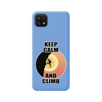 Funda Silicona Líquida Azul Samsung Galaxy A22 5g Diseño Hombre Escalada