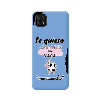 Funda Silicona Líquida Azul Samsung Galaxy A22 5g Diseño Vaca