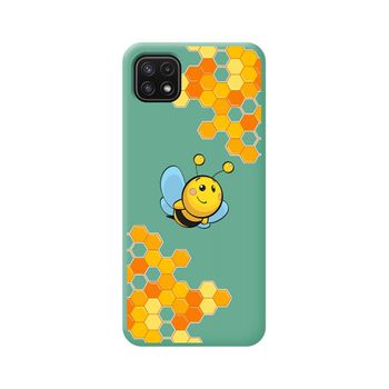 Funda Silicona Líquida Verde Samsung Galaxy A22 5g Diseño Abeja