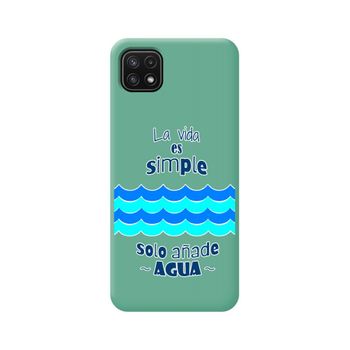 Funda Silicona Líquida Verde Samsung Galaxy A22 5g Diseño Agua