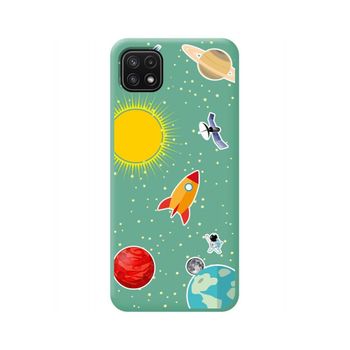 Funda Silicona Líquida Verde Samsung Galaxy A22 5g Diseño Espacio