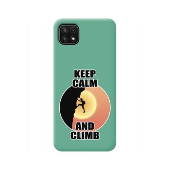 Funda Silicona Líquida Verde Samsung Galaxy A22 5g Diseño Hombre Escalada