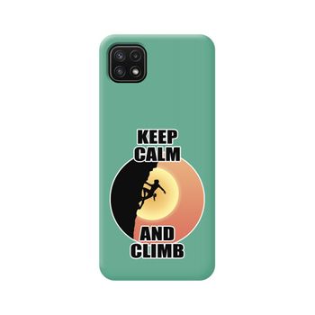 Funda Silicona Líquida Verde Samsung Galaxy A22 5g Diseño Mujer Escalada