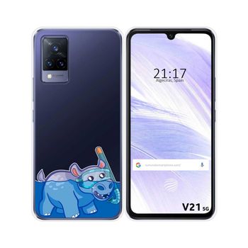 Funda Silicona Transparente Vivo V21 5g Diseño Hipo