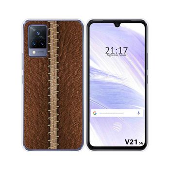 Funda Silicona Vivo V21 5g Diseño Cuero 01