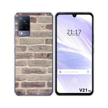 Funda Silicona Vivo V21 5g Diseño Ladrillo 01