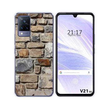 Funda Silicona Vivo V21 5g Diseño Ladrillo 03