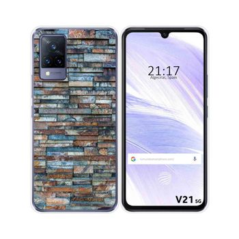 Funda Silicona Vivo V21 5g Diseño Ladrillo 05