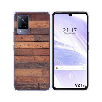 Funda Silicona Vivo V21 5g Diseño Madera 03