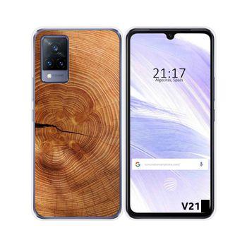 Funda Silicona Vivo V21 5g Diseño Madera 04