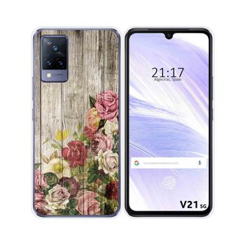 Funda Silicona Vivo V21 5g Diseño Madera 08