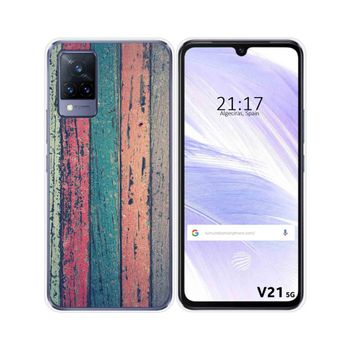 Funda Silicona Vivo V21 5g Diseño Madera 10