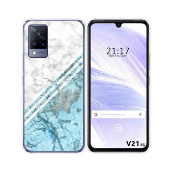 Funda Silicona Vivo V21 5g Diseño Mármol 02