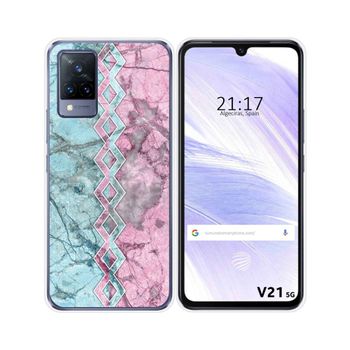 Funda Silicona Vivo V21 5g Diseño Mármol 08