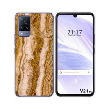 Funda Silicona Vivo V21 5g Diseño Mármol 10