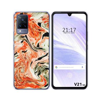 Funda Silicona Vivo V21 5g Diseño Mármol 12