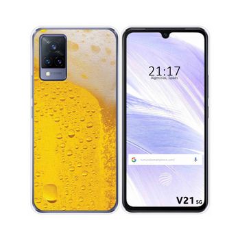 Funda Silicona Vivo V21 5g Diseño Cerveza