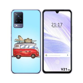 Funda Silicona Vivo V21 5g Diseño Furgoneta