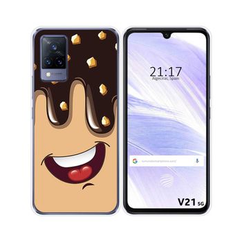 Funda Silicona Vivo V21 5g Diseño Helado Chocolate