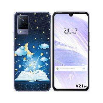 Funda Silicona Vivo V21 5g Diseño Libro Cuentos