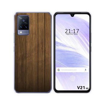 Funda Silicona Vivo V21 5g Diseño Madera