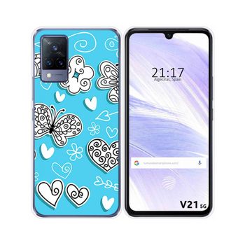 Funda Silicona Vivo V21 5g Diseño Mariposas