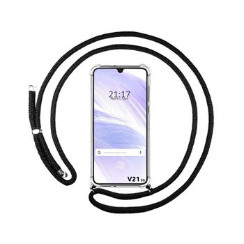 Funda Colgante Transparente Vivo V21 5g Con Cordon Negro