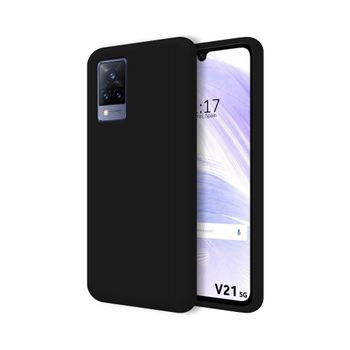 Funda Silicona Líquida Ultra Suave Vivo V21 5g Color Negra