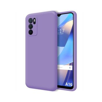 Funda Silicona Líquida Ultra Suave Oppo A16 / A16s Color Morada