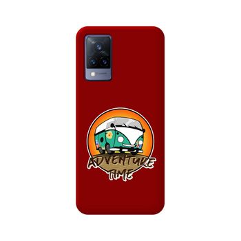 Funda Silicona Líquida Roja Vivo V21 5g Diseño Adventure Time