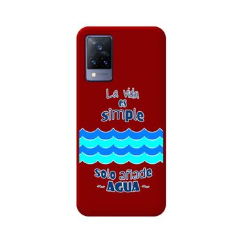 Funda Silicona Líquida Roja Vivo V21 5g Diseño Agua