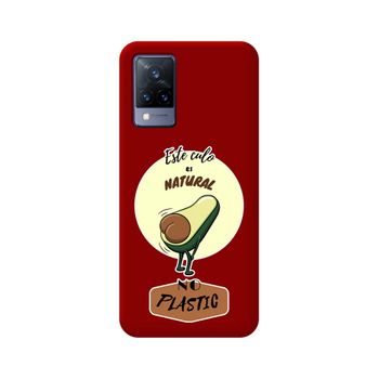 Funda Silicona Líquida Roja Vivo V21 5g Diseño Culo Natural