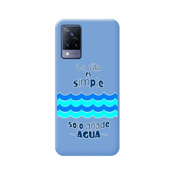 Funda Silicona Líquida Azul Vivo V21 5g Diseño Agua