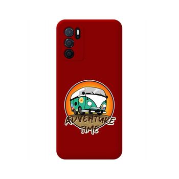 Funda Silicona Líquida Roja Oppo A16 / A16s Diseño Adventure Time