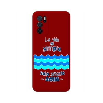 Funda Silicona Líquida Roja Oppo A16 / A16s Diseño Agua