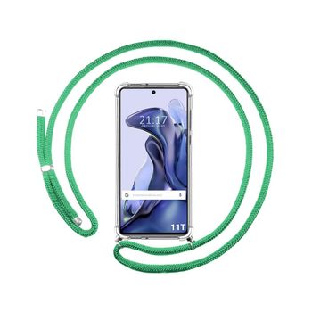 Funda Colgante Transparente Xiaomi 11t 5g / 11t Pro 5g Con Cordon Verde Agua