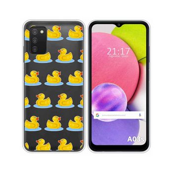 Funda Silicona Transparente Samsung Galaxy A03s Diseño Pato