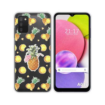 Funda Silicona Transparente Samsung Galaxy A03s Diseño Piña