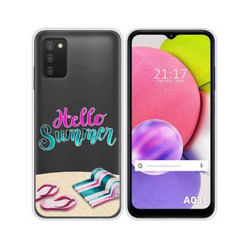 Funda Silicona Transparente Samsung Galaxy A03s Diseño Summer