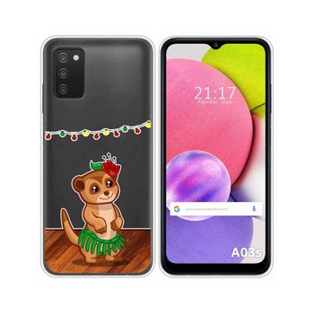 Funda Silicona Transparente Samsung Galaxy A03s Diseño Suricata