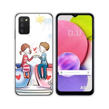 Funda Silicona Samsung Galaxy A03s Diseño Café