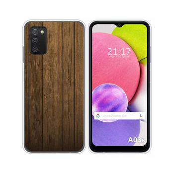 Funda Silicona Samsung Galaxy A03s Diseño Madera