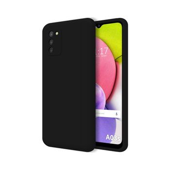 Funda Silicona Líquida Ultra Suave Samsung Galaxy A03s Color Negra